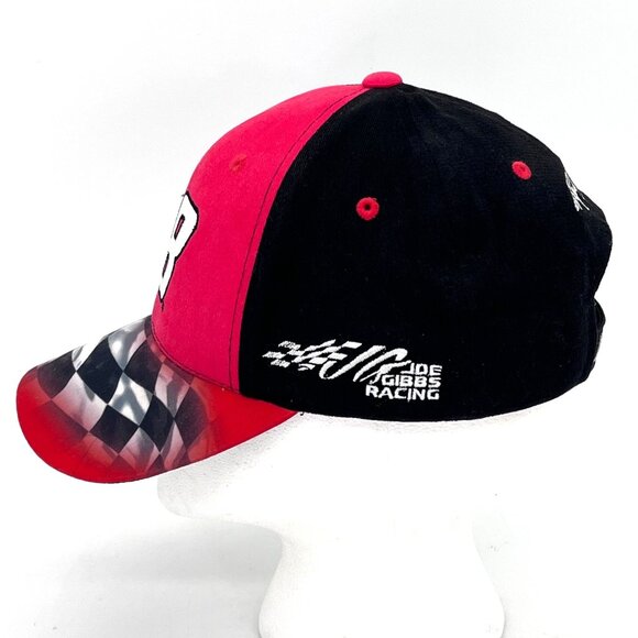 Kyle Busch #18 NASCAR M&Ms Joe Gibbs Racing Cap Hat 2016 Adjustable Red Black - Picture 9 of 12